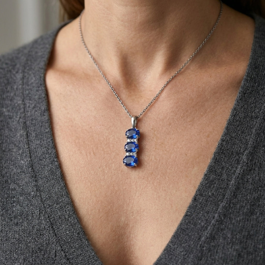 D'Joy - Ceylon Color Quartz & White Zircon Drop Pendant in Platinum Overlay Sterling Silver with Chain (Size 20) 4.23 Ct._4485895_1