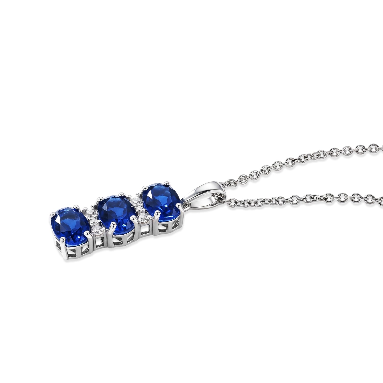 D'Joy - Ceylon Color Quartz &amp; White Zircon Drop Pendant in Platinum Overlay Sterling Silver with Chain (Size 20) 4.23 Ct. V32513026 4