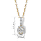 Luxuriant - SGL Certified Lab Grown Diamond (SI/G-H) Cushion Cut Halo Pendant with Chain (Size 20) in 18K Vermeil Yellow Gold Plated Sterling Silver 1.20 Ct._4486322_4