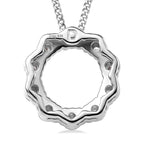 GRA Certified Moissanite Circle Cluster Pendant with Chain (Size 18) in Rhodium Overlay Sterling Silver 1.10 Ct._4486624_4