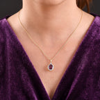 10K Yellow Gold,  Colour Change Garnet,  Lab Grown Diamond Pendant with Chain (Size 18) 3.80ct  Gold Wt. 3.18 Gms  3.800  Ct._4486647_1