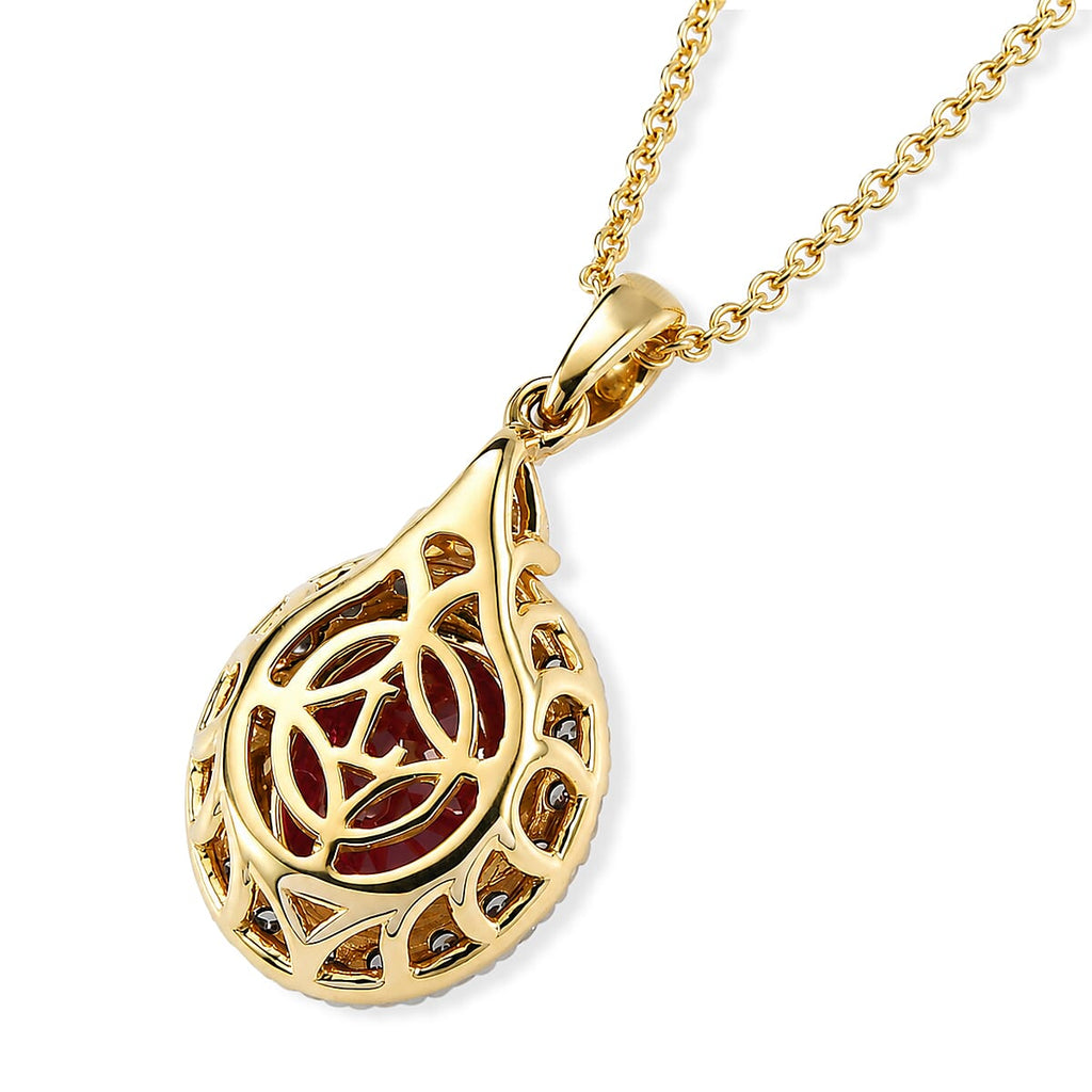 10K Yellow Gold,  Colour Change Garnet,  Lab Grown Diamond Pendant with Chain (Size 18) 3.80ct  Gold Wt. 3.18 Gms  3.800  Ct._4486647_4