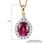 10K Yellow Gold,  Colour Change Garnet,  Lab Grown Diamond Pendant with Chain (Size 18) 3.80ct  Gold Wt. 3.18 Gms  3.800  Ct._4486647_5