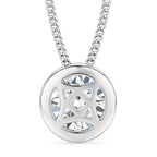 GRA Certified Moissanite Solitaire Pendant with Chain (Size 18) in Rhodium Overlay Sterling Silver 1.00 Ct._4486705_4