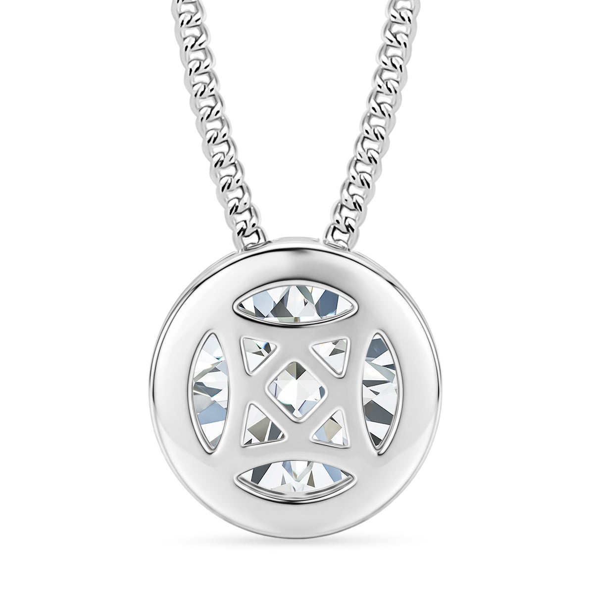 GRA Certified Moissanite Solitaire Pendant with Chain (Size 18) in Rhodium Overlay Sterling Silver 1.00 Ct. 4486705 5