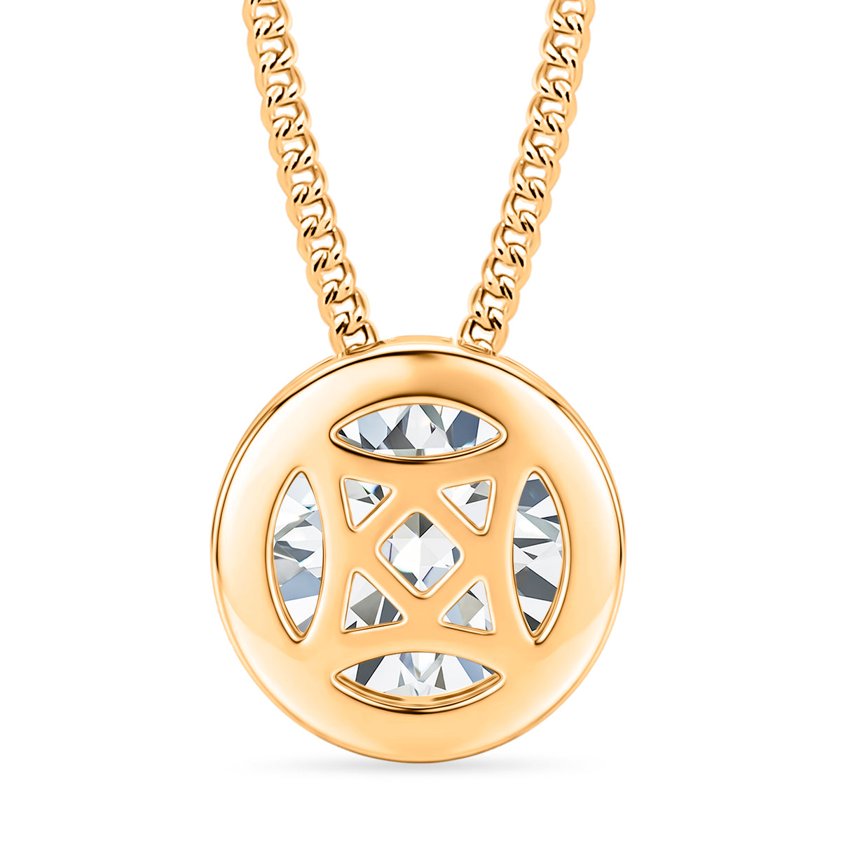 GRA Certified (D-VVS1) Moissanite Solitaire Pendant with Chain (Size 18) in Yellow Gold Plated Sterling Silver 1.00 Ct. V32515028 5
