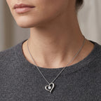 GRA Certified Moissanite Solitaire Heart Pendant with Chain (Size 18) in Rhodium Overlay Sterling Silver_4486758_1