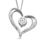 GRA Certified Moissanite Solitaire Heart Pendant with Chain (Size 18) in Rhodium Overlay Sterling Silver_4486758_4