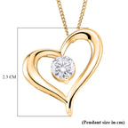 GRA Certified Moissanite Solitaire Heart Pendant with Chain (Size 18) in Yellow Gold Plated Sterling Silver_4486759_6