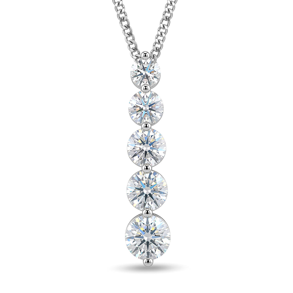 GRA Certified Moissanite Drop Pendant with Chain (Size 18) in Rhodium Overlay Sterling Silver 2.36 Ct. V32521116 0