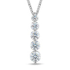 GRA Certified Moissanite Drop Pendant with Chain (Size 18) in Rhodium Overlay Sterling Silver 2.36 Ct._4486977