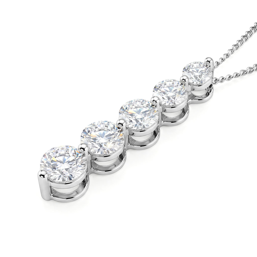 GRA Certified Moissanite Drop Pendant with Chain (Size 18) in Rhodium Overlay Sterling Silver 2.36 Ct._4486977_3