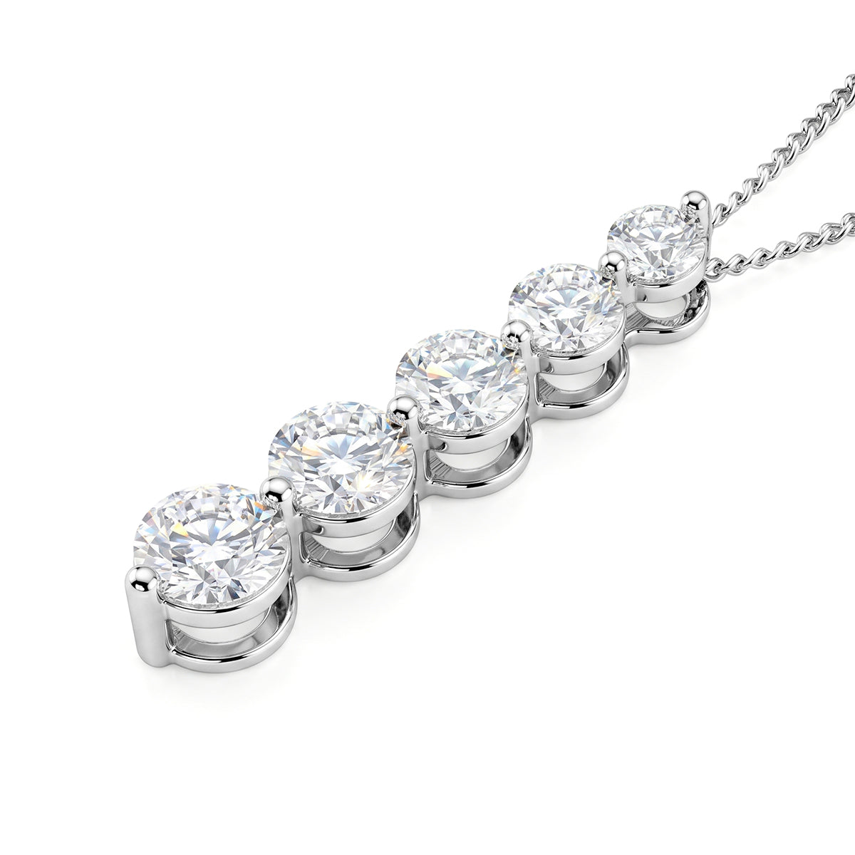 GRA Certified Moissanite Drop Pendant with Chain (Size 18) in Rhodium Overlay Sterling Silver 2.36 Ct. V32521116 4