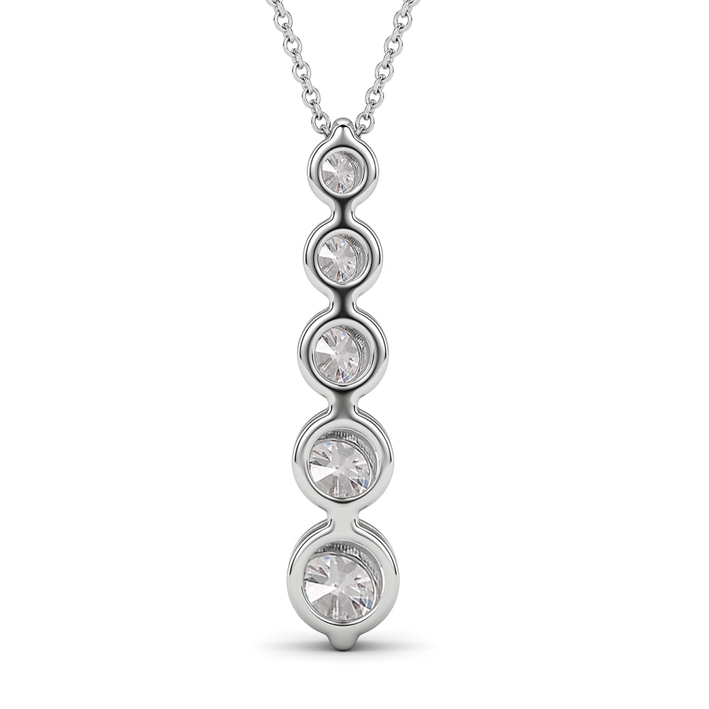 GRA Certified Moissanite Drop Pendant with Chain (Size 18) in Rhodium Overlay Sterling Silver 2.36 Ct._4486977_4