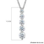 GRA Certified Moissanite Drop Pendant with Chain (Size 18) in Rhodium Overlay Sterling Silver 2.36 Ct._4486977_6