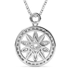 GRA Certified Moissanite Sunburst Pendant with Chain (Size 18) in Rhodium Overlay Sterling Silver 1.20 Ct._4486981_4