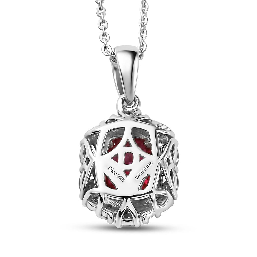 Colour Change Garnet,  Moissanite Pendant with Torn Chain 19DC (Size 18) in Rhodium Overlay Sterling Silver 0.43 ct  2.180  Ct._4487148_4