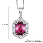 Colour Change Garnet,  Moissanite Pendant with Torn Chain 19DC (Size 18) in Rhodium Overlay Sterling Silver 0.43 ct  2.180  Ct._4487148_5