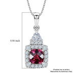 Colour Change Garnet,  Moissanite Pendant with Torn Chain 19DC (Size 18) in Rhodium Overlay Sterling Silver 0.54 ct  1.690  Ct._4487498_4
