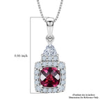 Colour Change Garnet,  Moissanite Pendant with Torn Chain 19DC (Size 18) in Rhodium Overlay Sterling Silver 0.54 ct  1.690  Ct._4487498_5