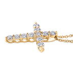 Luxuriant - Lab Grown Diamond (SI/G-H) Cross Pendant with Chain (Size 20) in 18K Vermeil Yellow Gold Plated Sterling Silver 2.00 Ct._4487568_3