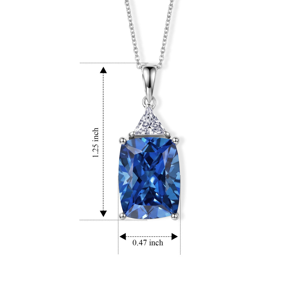 D'Joy - Ceylon Color Quartz & Moissanite Pendant with Chain (Size 20) in Rhodium Overlay Sterling Silver 12.64 Ct._4487761_4