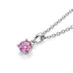 Pink Moissanite Solitaire Pendant in Rose Gold Plated Sterling Silver with Chain (Size 20)_4488182_3