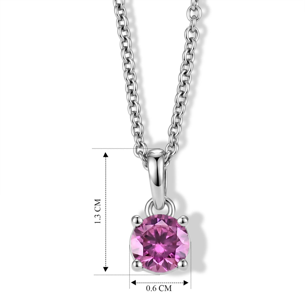 Pink Moissanite Solitaire Pendant in Rose Gold Plated Sterling Silver with Chain (Size 20)_4488182_4