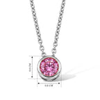 Pink Moissanite Solitaire Pendant in Rhodium Overlay Sterling Silver with Chain (Size 20)_4488185_5