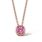 Pink Moissanite Solitaire Pendant in Rose Gold Plated Sterling Silver with Chain (Size 20)_4488196