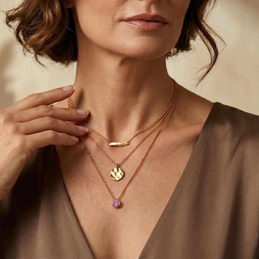 Pink Moissanite Solitaire Pendant in Rose Gold Plated Sterling Silver with Chain (Size 20)_4488196_2