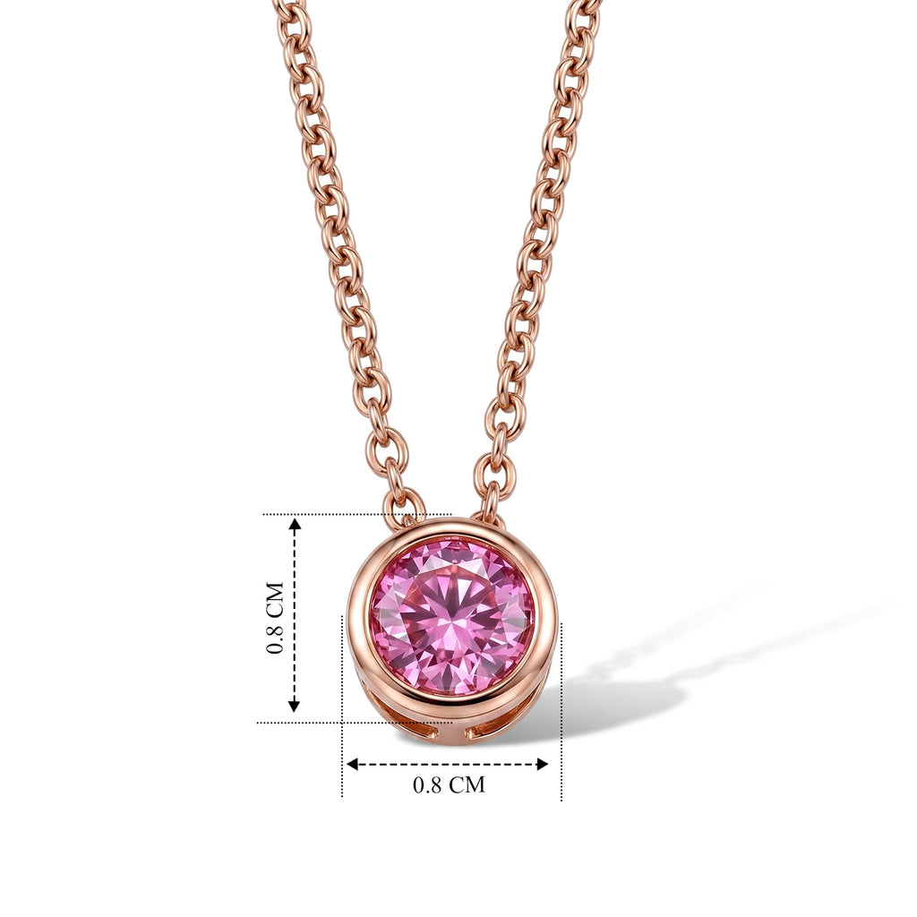 Pink Moissanite Solitaire Pendant in Rose Gold Plated Sterling Silver with Chain (Size 20)_4488196_5