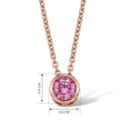 Pink Moissanite Solitaire Pendant in Rose Gold Plated Sterling Silver with Chain (Size 20)_4488196_5