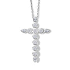 Luxuriant - Lab Grown Diamond (SI/G-H) Cross Pendant with Chain (Size 20) in Rhodium Overlay Sterling Silver 2.00 Ct._4488315