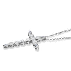 Luxuriant - Lab Grown Diamond (SI/G-H) Cross Pendant with Chain (Size 20) in Rhodium Overlay Sterling Silver 2.00 Ct._4488315_3