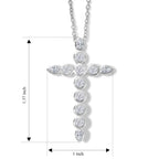 Luxuriant - Lab Grown Diamond (SI/G-H) Cross Pendant with Chain (Size 20) in Rhodium Overlay Sterling Silver 2.00 Ct._4488315_4