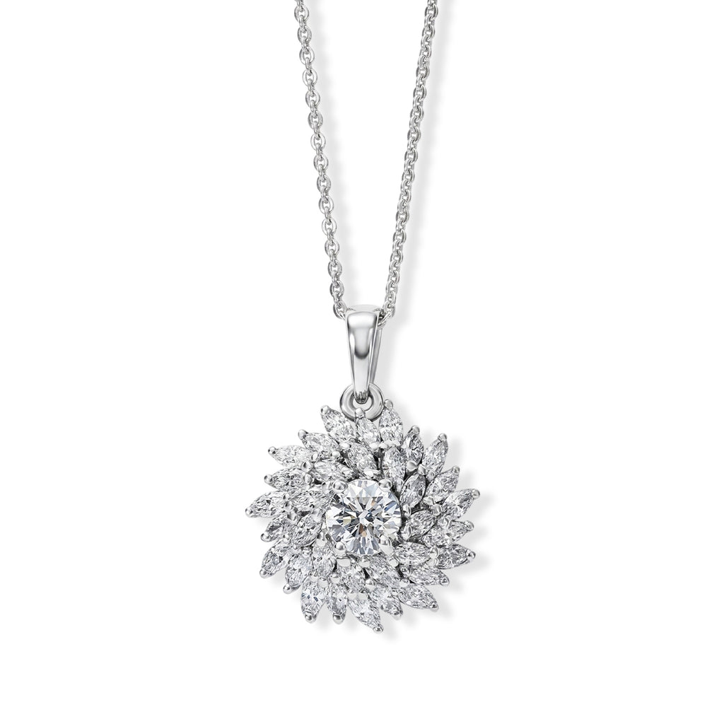 Lab Grown Diamond Pendant with Chain (Size 20) in Rhodium Overlay Sterling Silver 0.99 ct  1.490  Ct._4488316