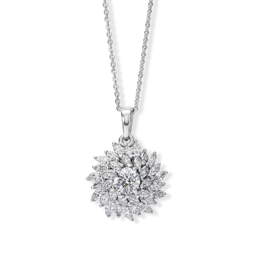 Lab Grown Diamond Pendant with Chain (Size 20) in Rhodium Overlay Sterling Silver 0.99 ct  1.490  Ct._4488316