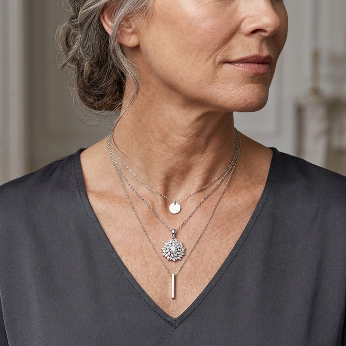 Luxuriant - Lab Grown Diamond (VS/E-F) Floral Design Pendant with Chain (Size 20) in Rhodium Overlay Sterling Silver 1.50 Ct. 4488316 2