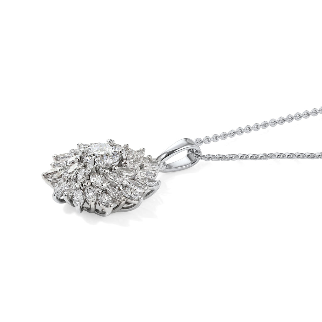 Lab Grown Diamond Pendant with Chain (Size 20) in Rhodium Overlay Sterling Silver 0.99 ct  1.490  Ct._4488316_3