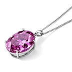 Biggest Carat Weight - Pink Moissanite Solitaire Pendant with Chain (Size 18) in Rhodium Overlay Sterling Silver 20.10 Ct._4488443_3