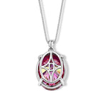 Biggest Carat Weight - Pink Moissanite Solitaire Pendant with Chain (Size 18) in Rhodium Overlay Sterling Silver 20.10 Ct._4488443_4