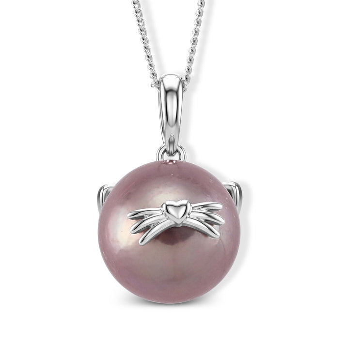 D'Joy - Premium Multi Color Edison Pearl (12-13mm) Ball Drop Pendant with Chain (Size 18) in Rhodium Overlay Sterling Silver 13.50 Ct. 4488540 1