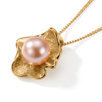 D'Joy - Premium Peach Edison (9-10mm) Ball Pendant with Chain (Size 18) in Yellow Gold Plated Sterling Silver 5.90 Ct._4488547_3