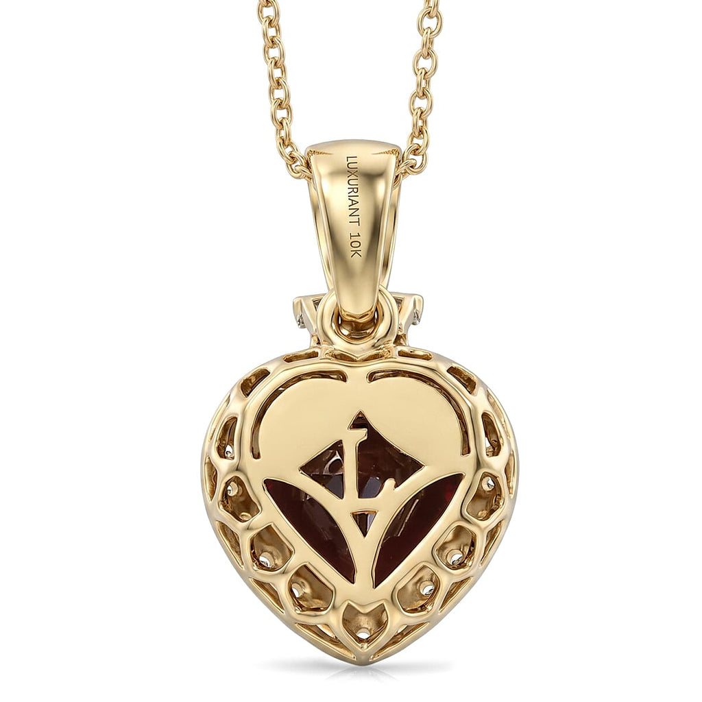 10K Yellow Gold,  Colour Change Garnet,  Lab Grown Diamond Pendant with Chain (Size 18) 2.92ct  Gold Wt. 3.18 Gms  2.920  Ct._4489298_4