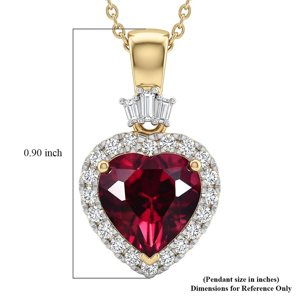 10K Yellow Gold,  Colour Change Garnet,  Lab Grown Diamond Pendant with Chain (Size 18) 2.92ct  Gold Wt. 3.18 Gms  2.920  Ct._4489298_5