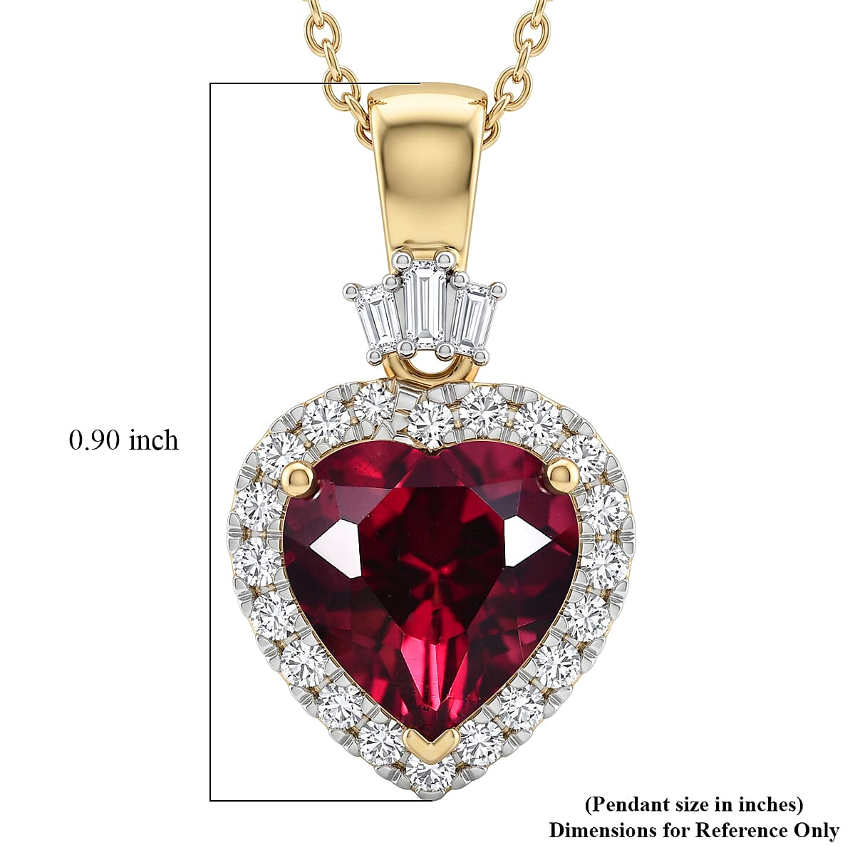 Certified and Appraised Colour Change Garnet,  Lab Grown Diamond Pendant with Chain (Size 18) 2.92ct in 10K Yellow Gold, Gold Wt. 3.18 Gms  2.920  Ct. 4489298 5