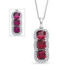 Colour Change Garnet,  Moissanite Pendant with Torn Chain 19DC (Size 18) in Rhodium Overlay Sterling Silver 0.64 ct  3.970  Ct._4489300