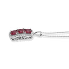 Colour Change Garnet,  Moissanite Pendant with Torn Chain 19DC (Size 18) in Rhodium Overlay Sterling Silver 0.64 ct  3.970  Ct._4489300_3