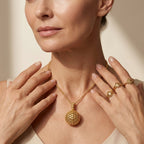 EverTrue Bronzella Collection - Textured Spherical Pendant with Chain (Size 20) in 18K Gold Plating_4489329_2